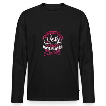 Bassist - Männer Premium Bio Langarmshirt - Schwarz - Vorne - Nico (187cm)