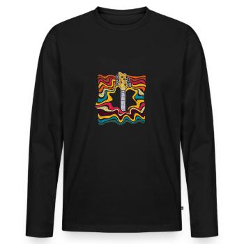 basse - T-shirt manches longues Premium bio Homme - noir - Devant - Nico (187cm)