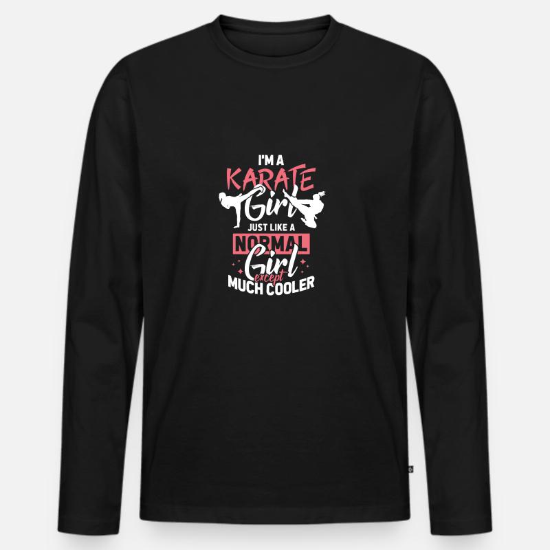 Karate - Männer Premium Bio Langarmshirt - Schwarz