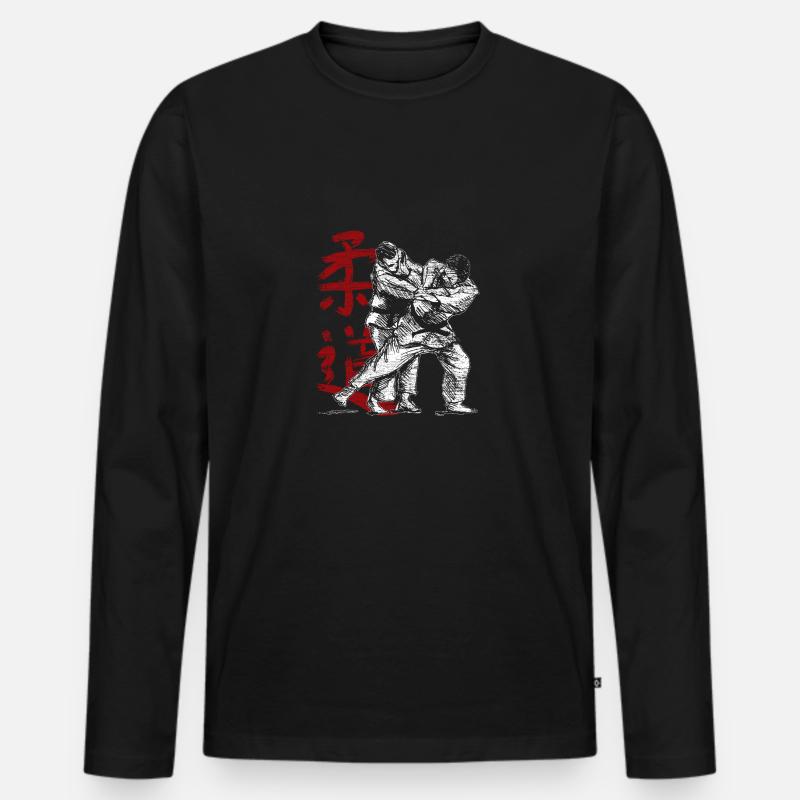 Judo - Männer Premium Bio Langarmshirt - Schwarz