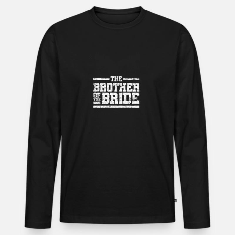 Bruder der Braut - Männer Premium Bio Langarmshirt - Schwarz