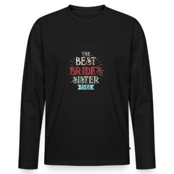 Sœur de la mariée - T-shirt manches longues Premium bio Homme - noir - Devant - Nico (187cm)