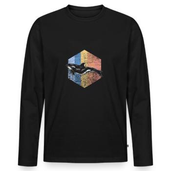 killer whale - Men's Premium Organic Long Sleeve Shirt - black - Front - Nico (187cm)