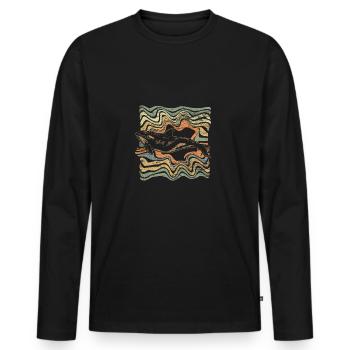 killer whale - Men's Premium Organic Long Sleeve Shirt - black - Front - Nico (187cm)