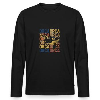 killer whale - Men's Premium Organic Long Sleeve Shirt - black - Front - Nico (187cm)