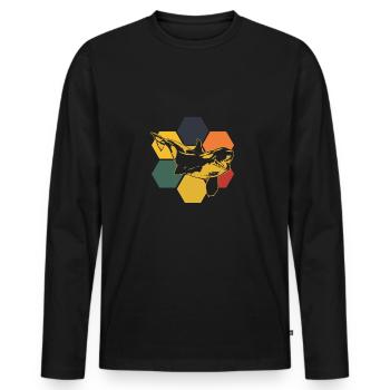 Orca - T-shirt manches longues Premium bio Homme - noir - Devant - Nico (187cm)