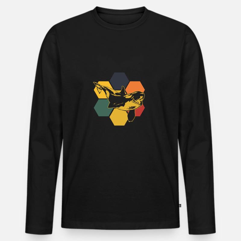 Orca - Männer Premium Bio Langarmshirt - Schwarz