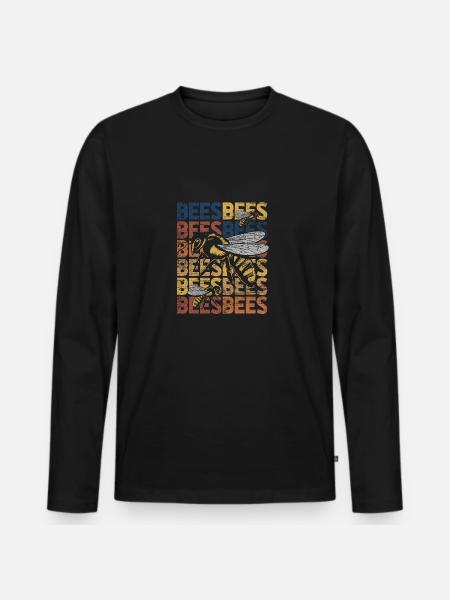 bee - Men's Premium Organic Long Sleeve Shirt - black