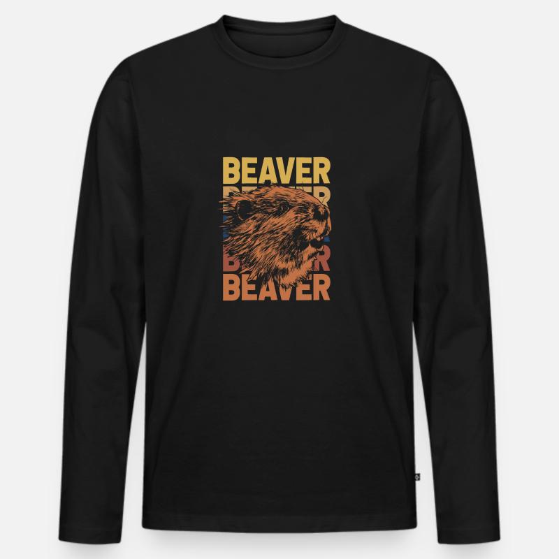 Biber - Männer Premium Bio Langarmshirt - Schwarz