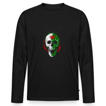 Wales skull Halloween dragon Celts - Men's Premium Organic Long Sleeve Shirt - black - Front - Nico (187cm)