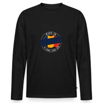 Romania - Men's Premium Organic Long Sleeve Shirt - black - Front - Nico (187cm)
