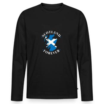 Schottland - Männer Premium Bio Langarmshirt - Schwarz - Vorne - Nico (187cm)