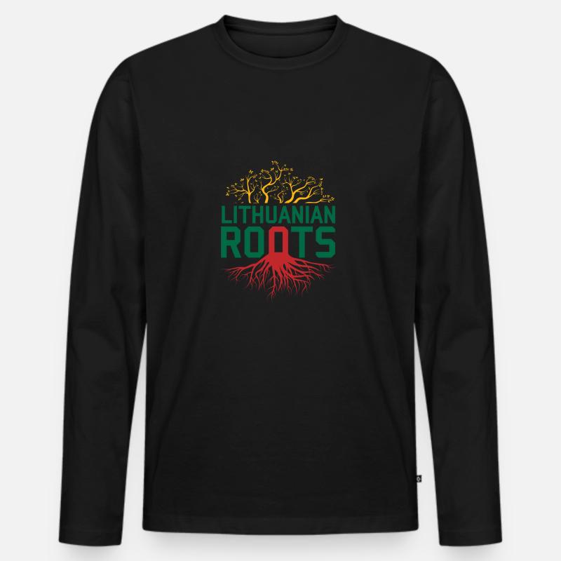Litauen - Männer Premium Bio Langarmshirt - Schwarz