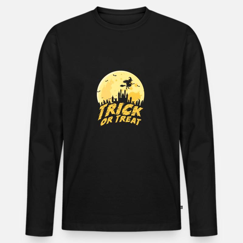 Süßes oder Saures Halloween Kostüm - Männer Premium Bio Langarmshirt - Schwarz