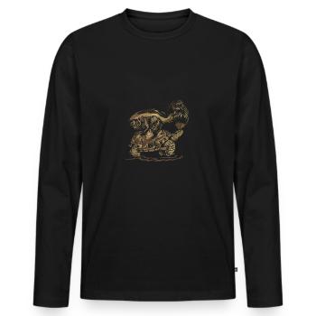 Putois et tortue - T-shirt manches longues Premium bio Homme - noir - Devant - Nico (187cm)