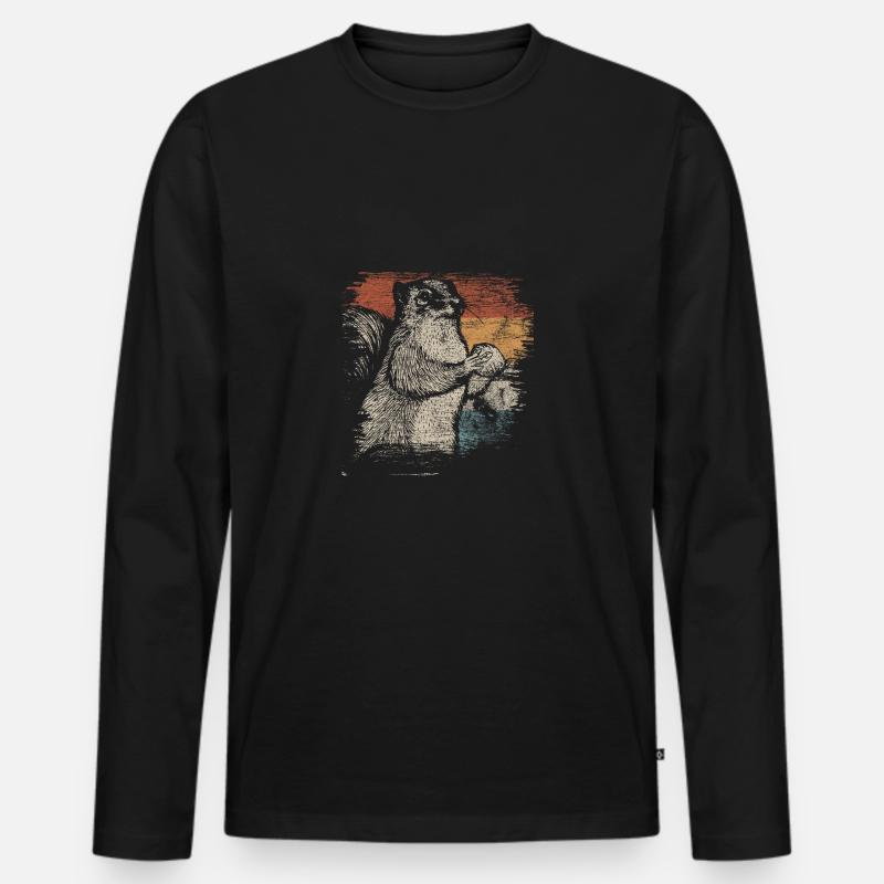 Eichhörnchen - Männer Premium Bio Langarmshirt - Schwarz