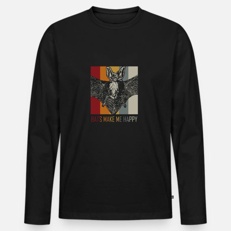 Fledermaus Lieblingstier - Männer Premium Bio Langarmshirt - Schwarz