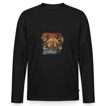 Krabbe - Männer Premium Bio Langarmshirt - Schwarz - Vorne - Nico (187cm)