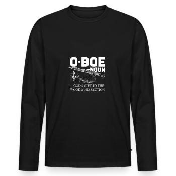 Oboe wind instrument - Men's Premium Organic Long Sleeve Shirt - black - Front - Nico (187cm)