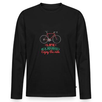 Fahrrad Radler Ausaduer - Männer Premium Bio Langarmshirt - Schwarz - Vorne - Nico (187cm)