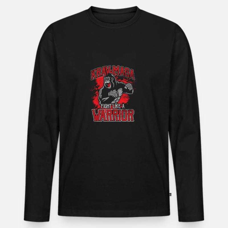 Krav Maga Kampf - Männer Premium Bio Langarmshirt - Schwarz