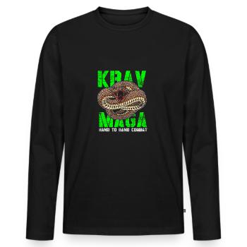 Krav Maga - T-shirt manches longues Premium bio Homme - noir - Devant - Nico (187cm)