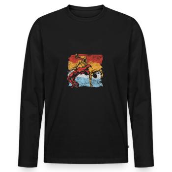 Lutte - T-shirt manches longues Premium bio Homme - noir - Devant - Nico (187cm)