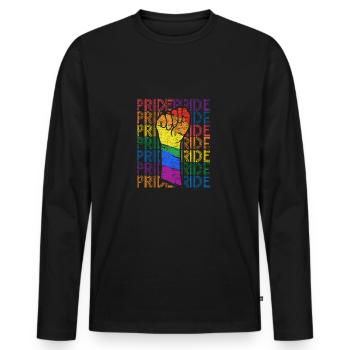 Gay Pride - Men's Premium Organic Long Sleeve Shirt - black - Front - Nico (187cm)