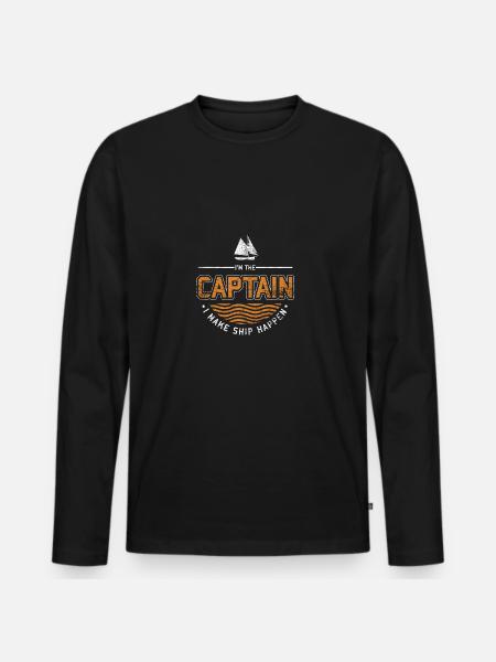 captain - Men's Premium Organic Long Sleeve Shirt - black