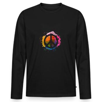 Peace - T-shirt manches longues Premium bio Homme - noir - Devant - Nico (187cm)