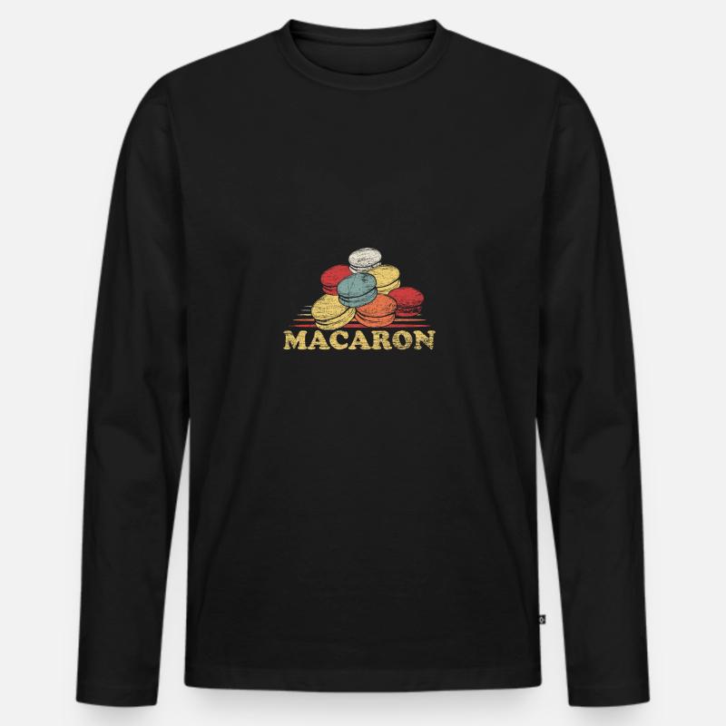 Macaron - Männer Premium Bio Langarmshirt - Schwarz