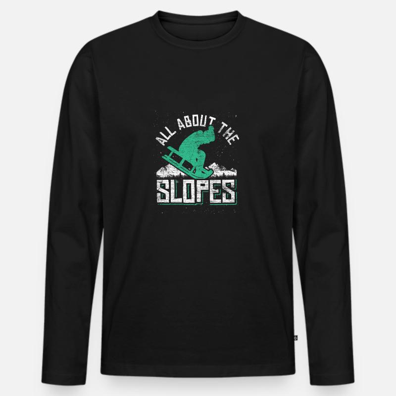 Piste - Männer Premium Bio Langarmshirt - Schwarz