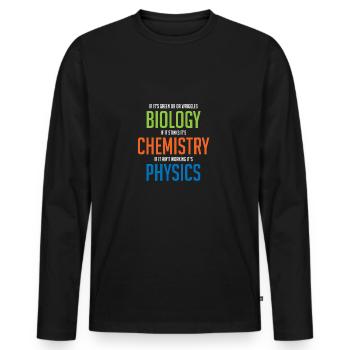 sciences naturelles - T-shirt manches longues Premium bio Homme - noir - Devant - Nico (187cm)