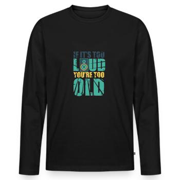 Musik Musiker Bass Boxen Geschenk Kopfhörer - Männer Premium Bio Langarmshirt - Schwarz - Vorne - Nico (187cm)