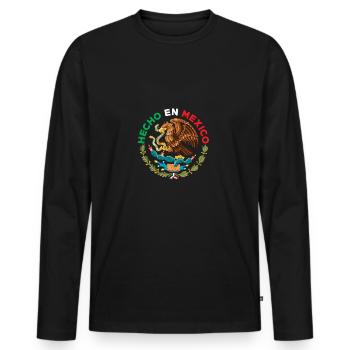 Hecho En Mexico - T-shirt manches longues Premium bio Homme - noir - Devant - Nico (187cm)