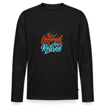 Légende de la retraite - T-shirt manches longues Premium bio Homme - noir - Devant - Nico (187cm)