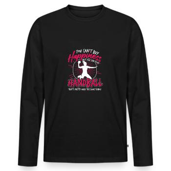 Handball ball sports - Men's Premium Organic Long Sleeve Shirt - black - Front - Nico (187cm)