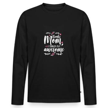 Mother self-confidence - Men's Premium Organic Long Sleeve Shirt - black - Front - Nico (187cm)