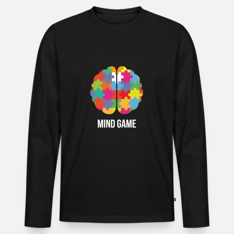 Brain with Mind - Premium Design - Men's Premium Organic Long Sleeve Shirt - black