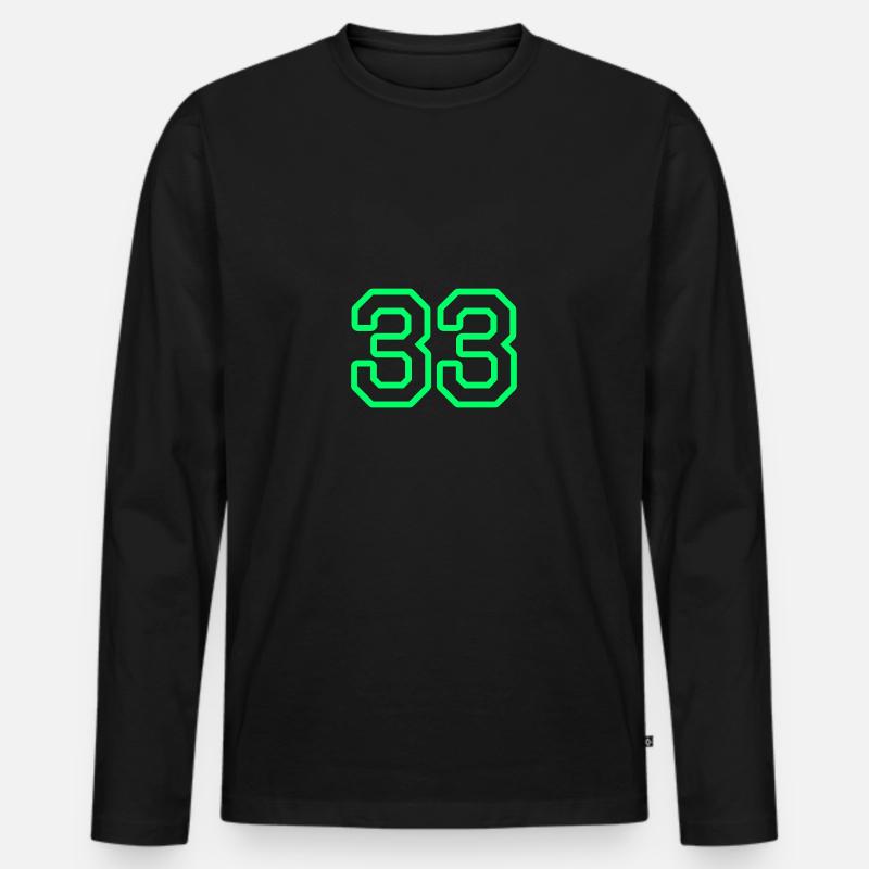 33 Grün - Männer Premium Bio Langarmshirt - Schwarz