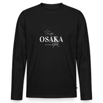 Osaka - Men's Premium Organic Long Sleeve Shirt - black - Front - Nico (187cm)