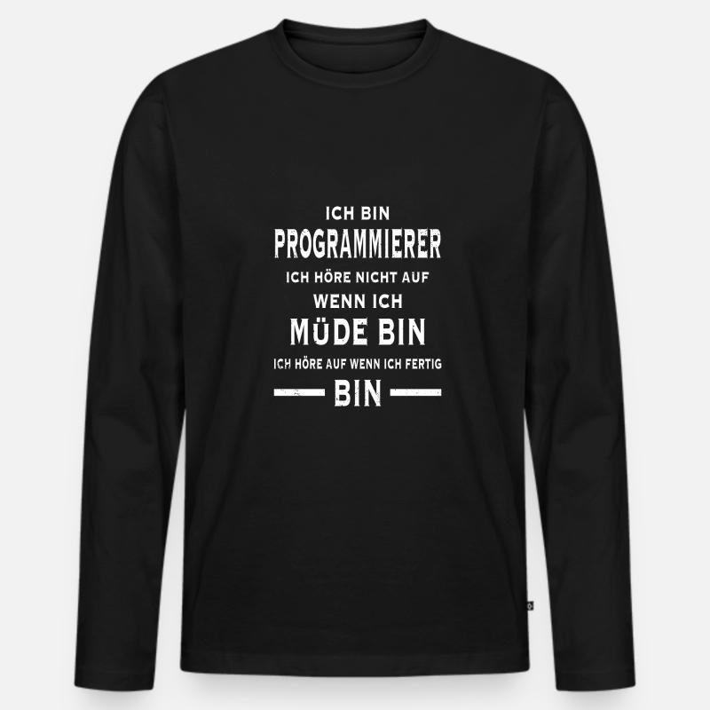 Ich bin Programmierer Informatiker Programmieren - Männer Premium Bio Langarmshirt - Schwarz