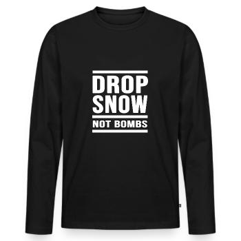 Snow Winter Wonder Bataille de boules de neige hivernales - T-shirt manches longues Premium bio Homme - noir - Devant - Nico (187cm)