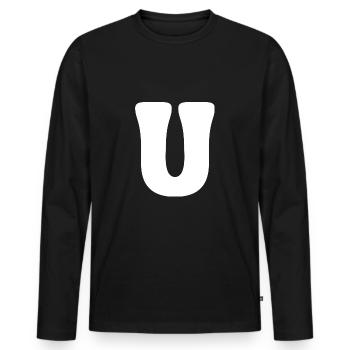 U - T-shirt manches longues Premium bio Homme - noir - Devant - Nico (187cm)
