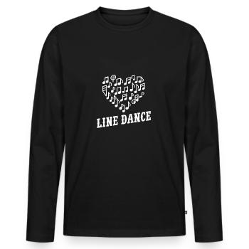 Danse en ligne Danser avec l’amour et le cœur - T-shirt manches longues Premium bio Homme - noir - Devant - Nico (187cm)