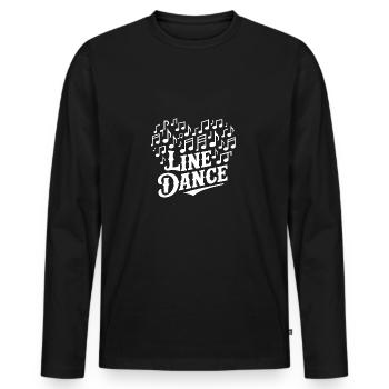 Danse en ligne Danser avec l’amour et le cœur - T-shirt manches longues Premium bio Homme - noir - Devant - Nico (187cm)