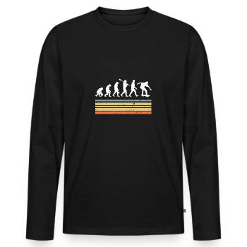 Skate Skateboard Evolution - Männer Premium Bio Langarmshirt - Schwarz - Vorne - Nico (187cm)