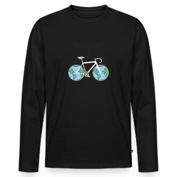 Bicycle Environment Protection - Men's Premium Organic Long Sleeve Shirt - black - Front - Nico (187cm)