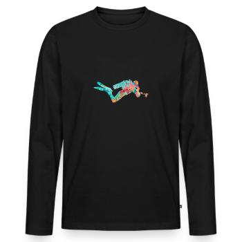 Deep Sea Divers and Divers PopArt - Men's Premium Organic Long Sleeve Shirt - black - Front - Nico (187cm)