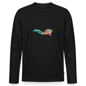 Deep Sea Divers and Divers PopArt - Men's Premium Organic Long Sleeve Shirt - black - Front - Nico (187cm)